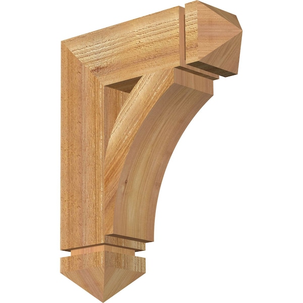 Ekena Millwork Thorton Arts & Crafts Rough Sawn Bracket, Western Red Cedar, 4"W x 14"D x 18"H BKT04X14X18THR03RWR - main